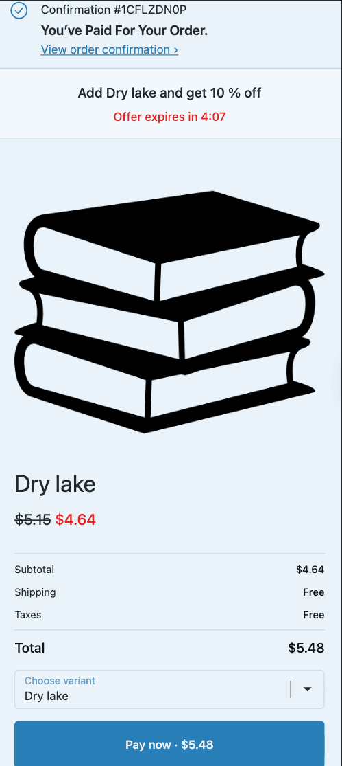 Post Purchase Upsell & Survey